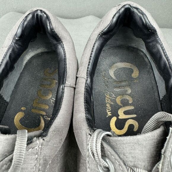 Sam Edelman Circus Shania Gray Satin Fashion Platform Low Top Sneaker 9.5 M - Picture 10 of 14